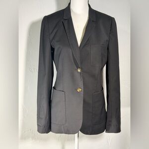 Talula Black Tailored Blazer with Gold Buttons patch pockets size 6
